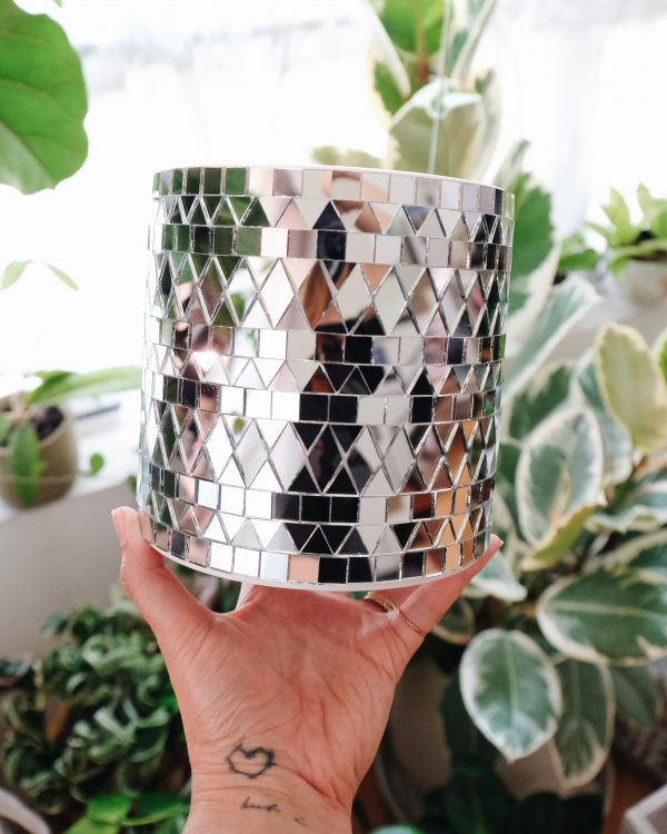 Disco mirror ball planter