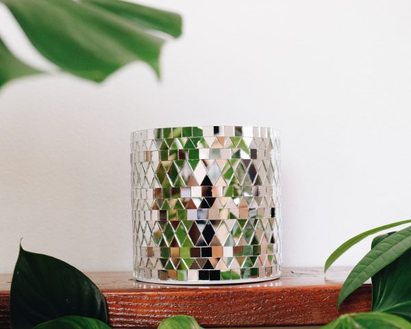 Disco mirror ball planter