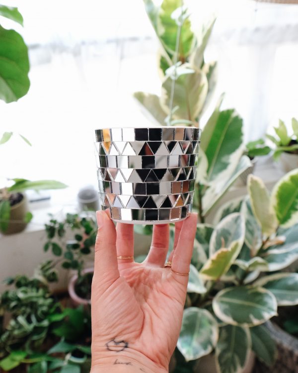 Disco mirror ball planter