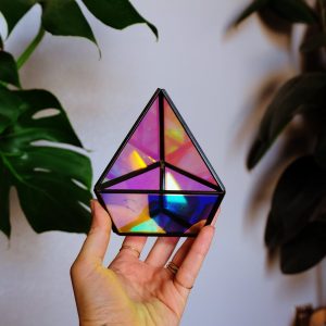 Holographic succulent terrarium candle holder