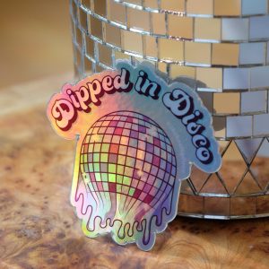 Holographic disco ball sticker