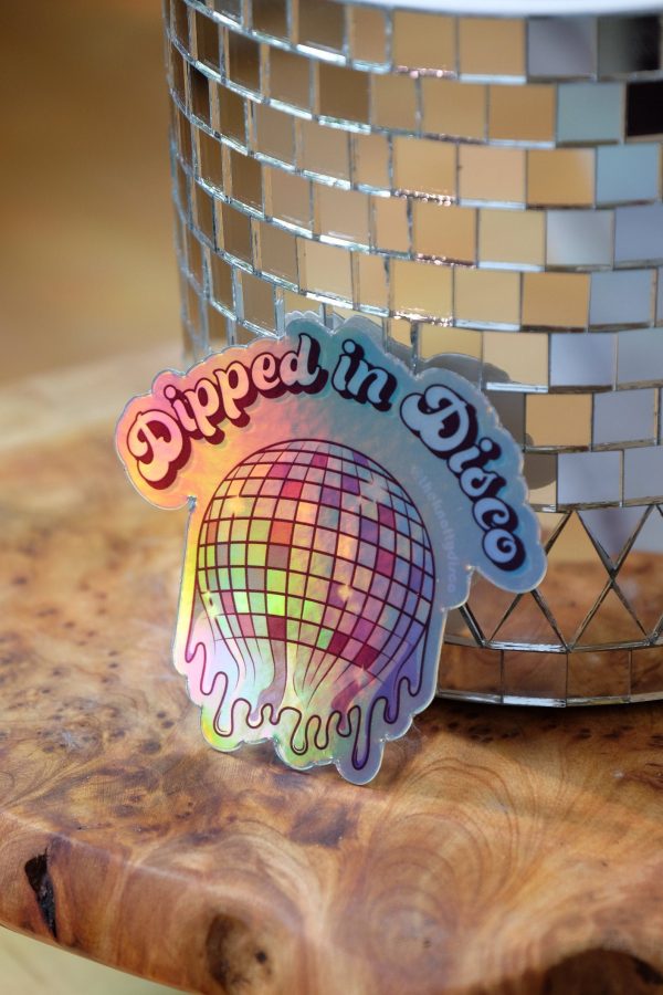 Holographic disco ball sticker