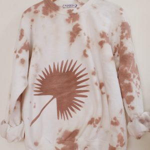 Tie dye palm frond crewneck sweater