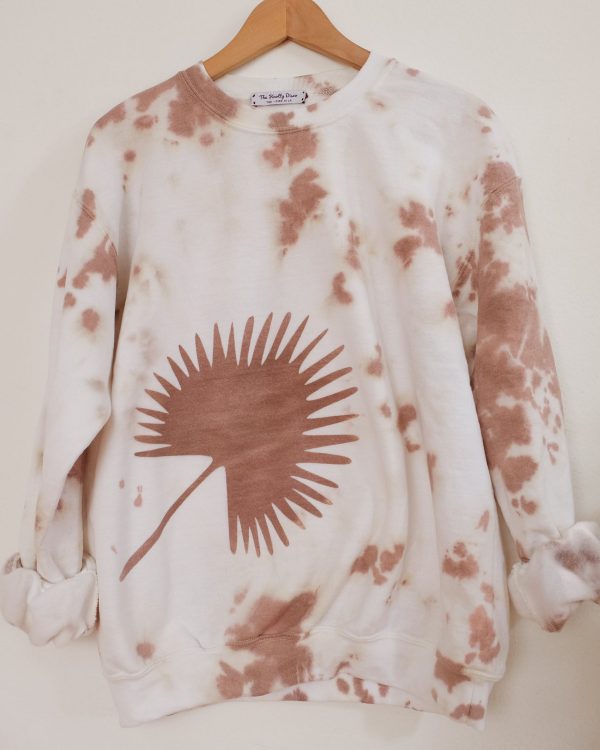 Tie dye palm frond crewneck sweater