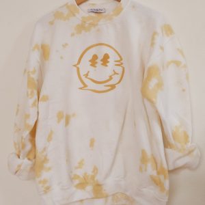 Tie dye trippy smile crewneck sweater