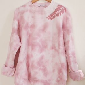 Tie dye simple leaf crewneck sweater