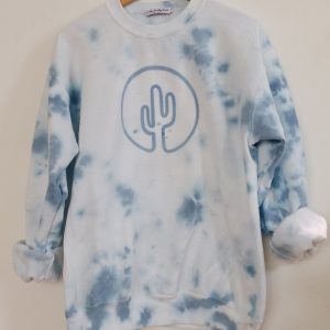 Tie dye saguaro cactus crewneck sweater