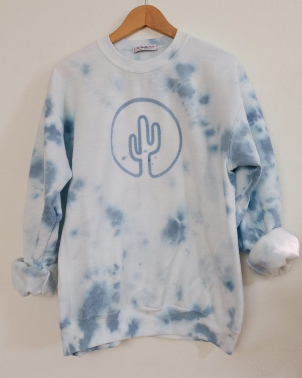 Tie dye saguaro cactus crewneck sweater