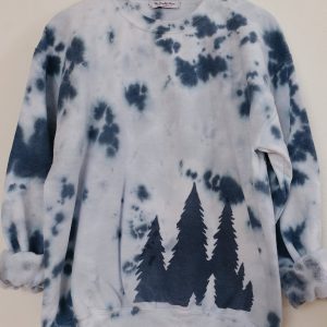 Tie dye forest trees crewneck sweater