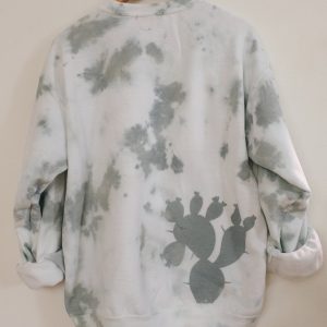 Tie dye prickly pear crewneck sweater