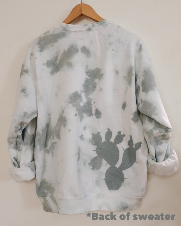 Tie dye prickly pear crewneck sweater