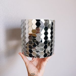 Disco honeycomb mirrored planter