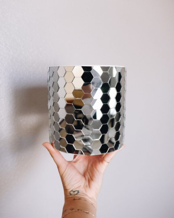 Disco honeycomb mirrored planter