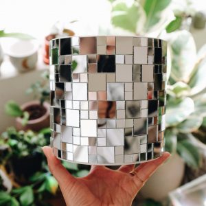 Disco mirrored planter