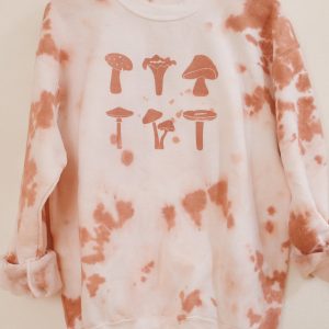 Tie dye mushrooms crewneck sweater