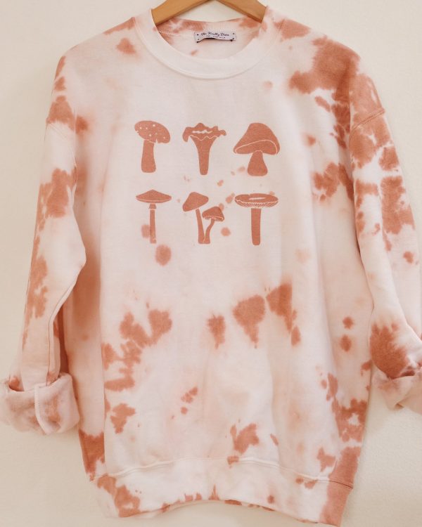 Tie dye mushrooms crewneck sweater