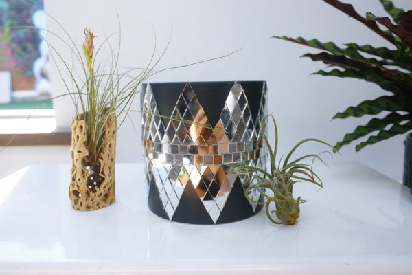 Disco mirrored planter