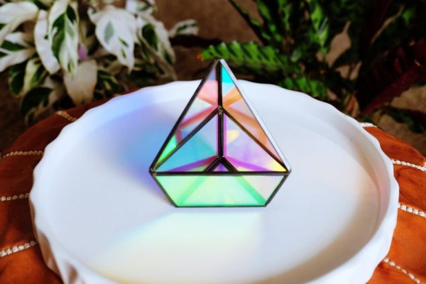 Holographic succulent terrarium candle holder