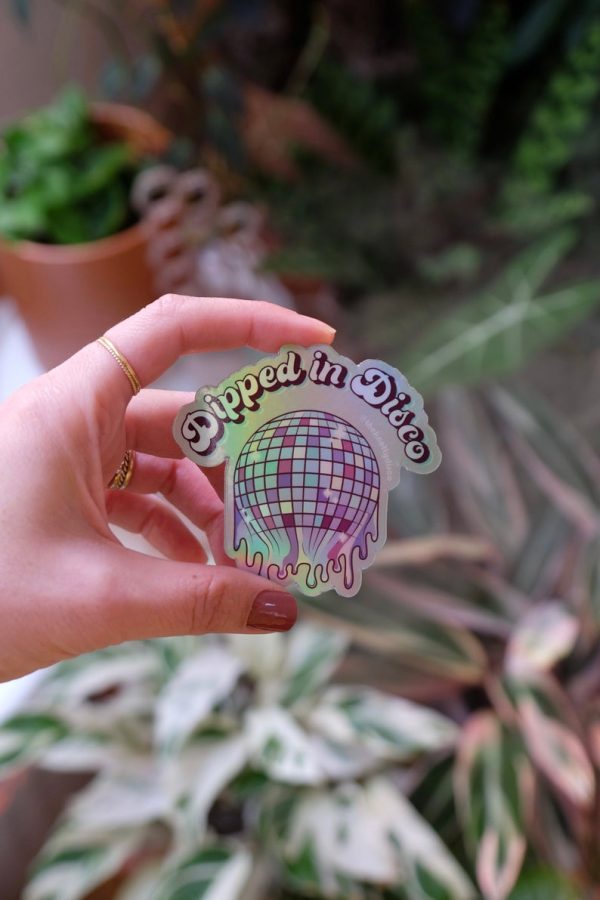 Holographic disco ball sticker