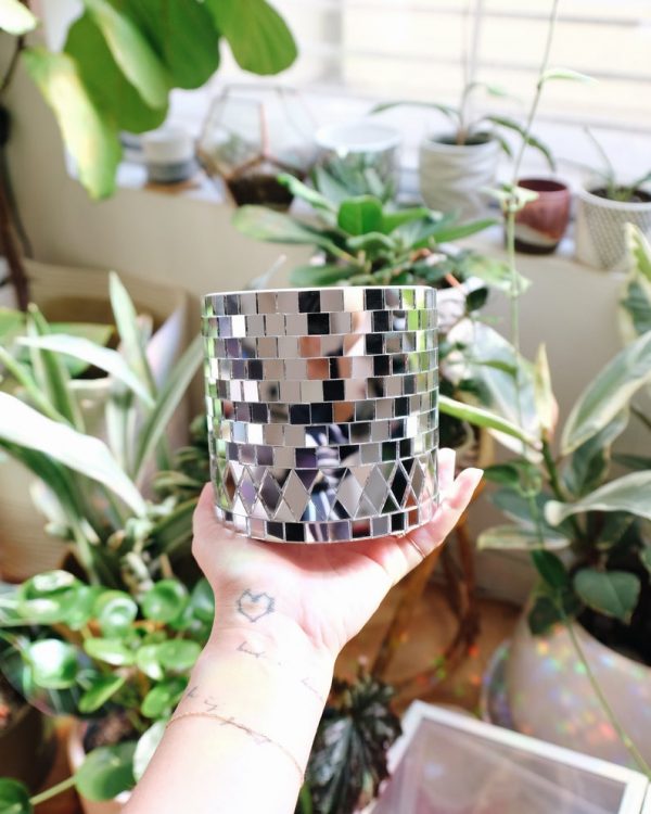 Disco mirrored planter