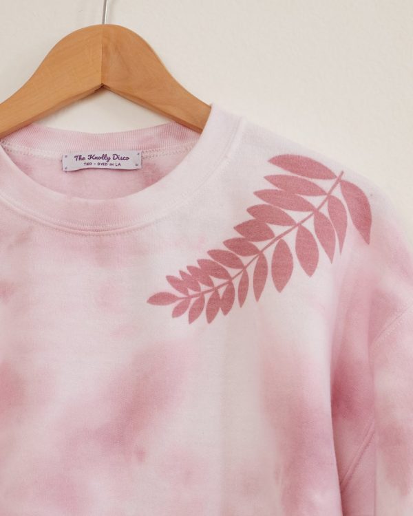 Tie dye simple leaf crewneck sweater