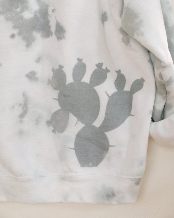 Tie dye prickly pear crewneck sweater