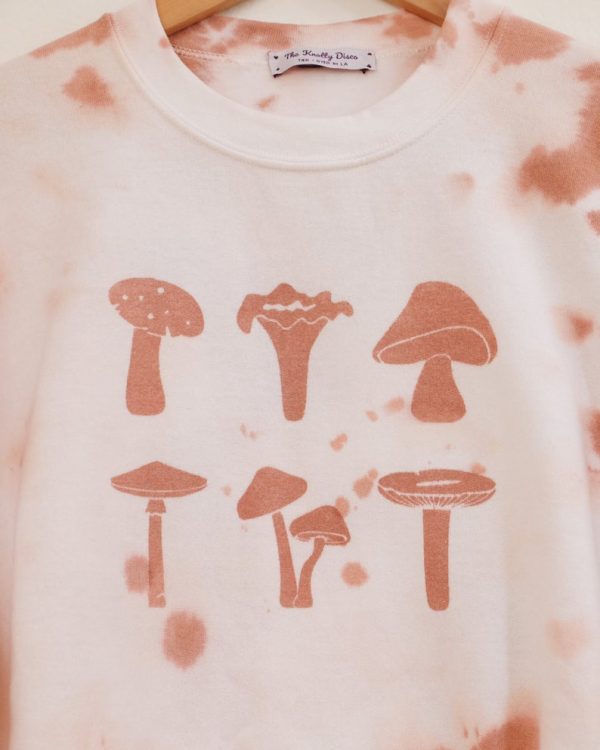 Tie dye mushrooms crewneck sweater