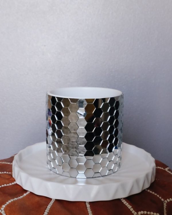 Disco honeycomb mirrored planter