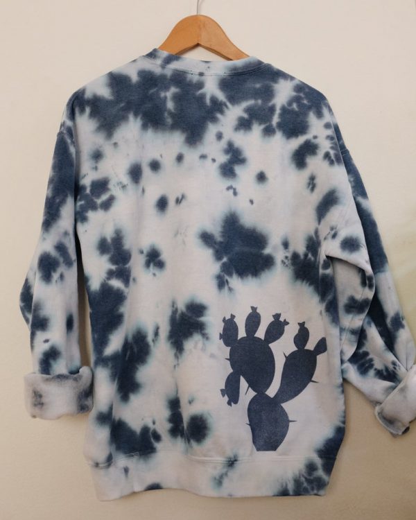 Tie dye prickly pear crewneck sweater