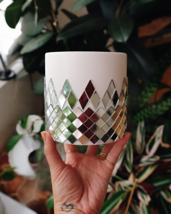 Disco mirrored planter