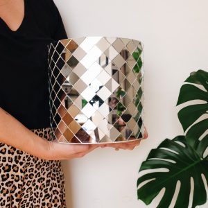 Disco mirrored planter